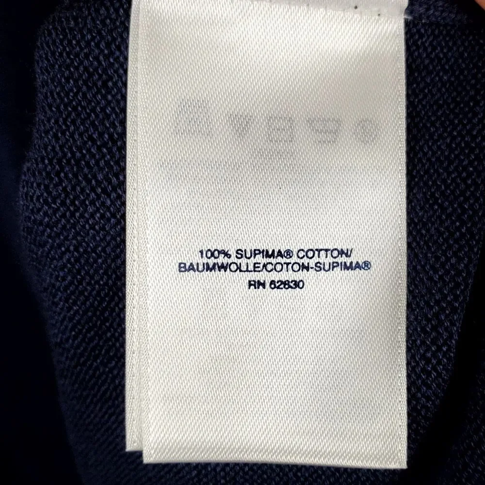 LANDS' END Men’s Navy Supima Cotton Sweater Vest Size L/T - Picture 4 of 5